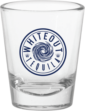 Whiteout Tequila Tapered Shot Glass with Navy imprint