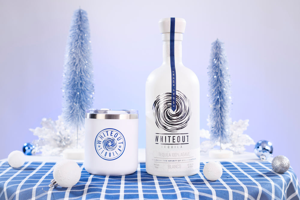 Celebration Duo - Whiteout Tequila with Premium Stainless Rocks Glass